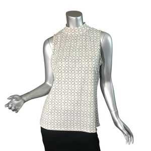 LIZ CLAIBORNE Medium Career Sleeveless Blouse Mock Neck Top Stretch Sleeveless